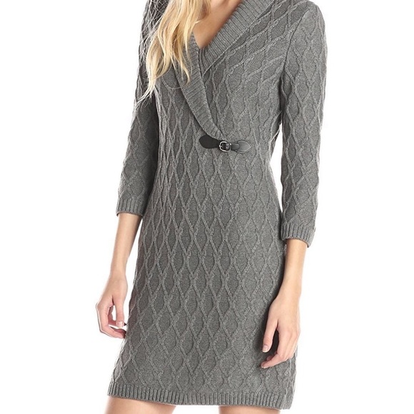 calvin klein cable knit sweater dress